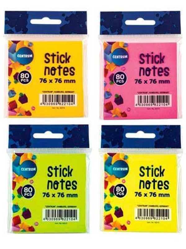 CENTRUM Notes self-adhesive 76*76mm ass. neon color.