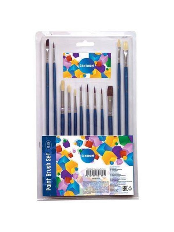Centrum Penselen - set van 12x stuks - schilderen - kwasten - hobby - schoolspullen