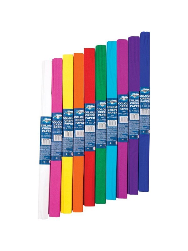 CENTRUM Crepe Paper 50cm*2m. ASS.10 rll.