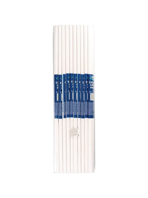 CENTRUM Crepe Paper 50cm*2m. WHITE.10 rolls.