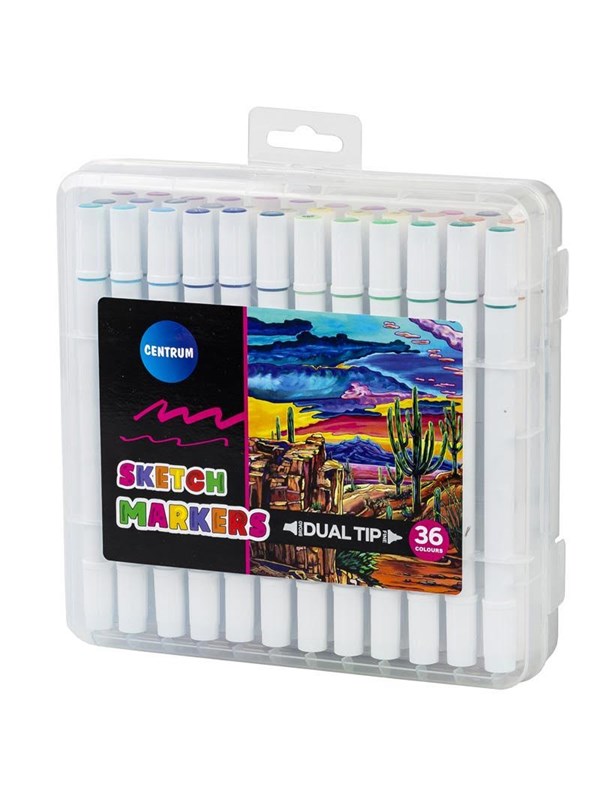 Centrum sketch markers set 36 stuks voor tekenen en ontwerpen.