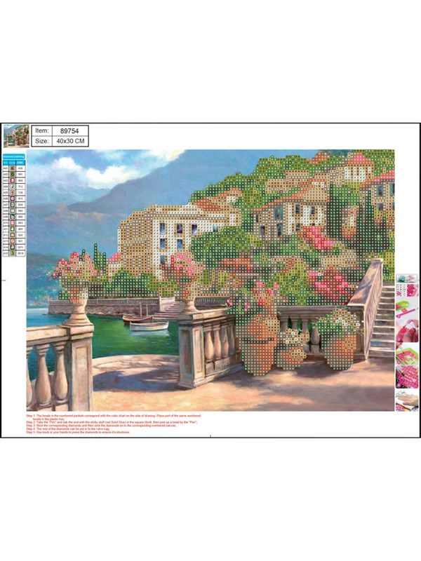 CENTRUM Diamond Painting 30*40cm. Lake bank with houses