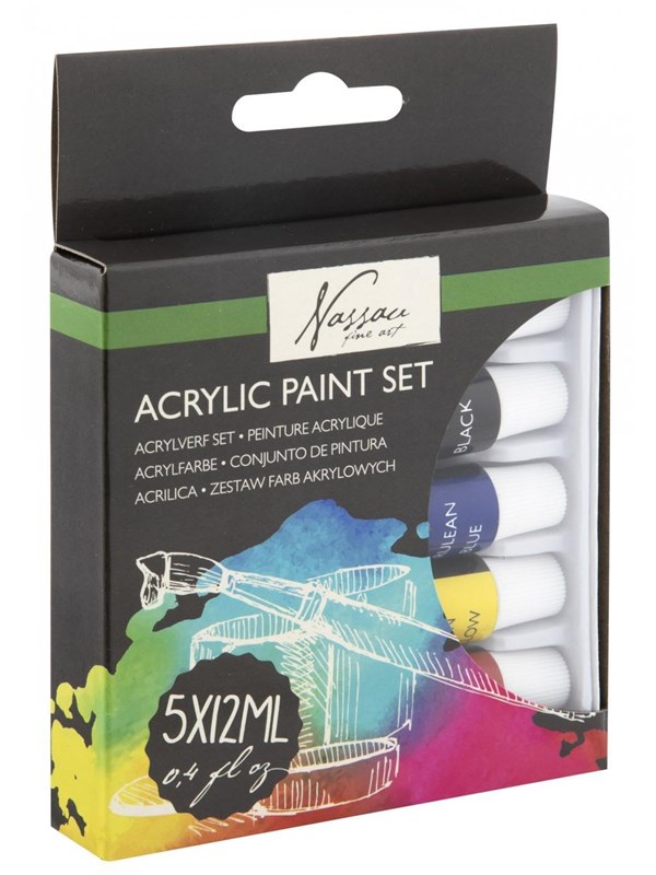 Creative Craft Group Acrylic paint 5 tubes 12ml in gift box
