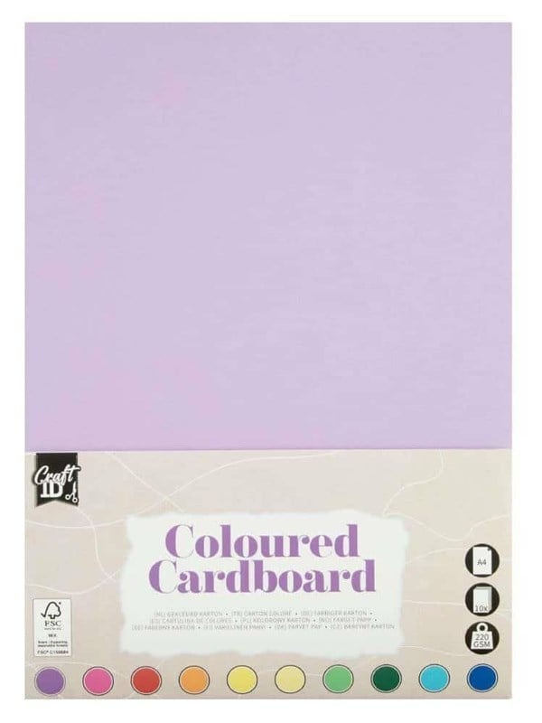 Creative Craft Group Cardboard A4 220g. 10 sheets ass. colors.