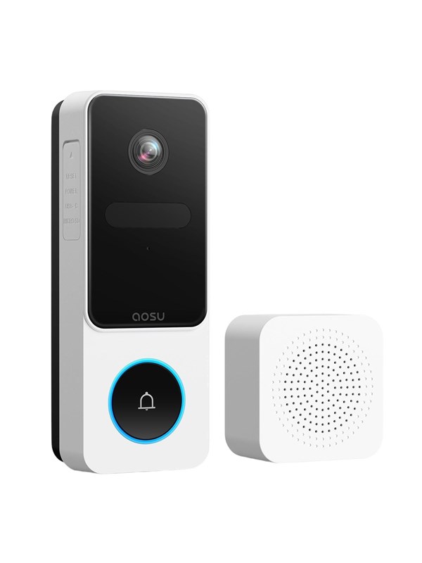 AOSU Video Doorbell SE - 2K Video Deurbel - AI Bewegingsdetectie - 170° Groothoek - Google & Alexa