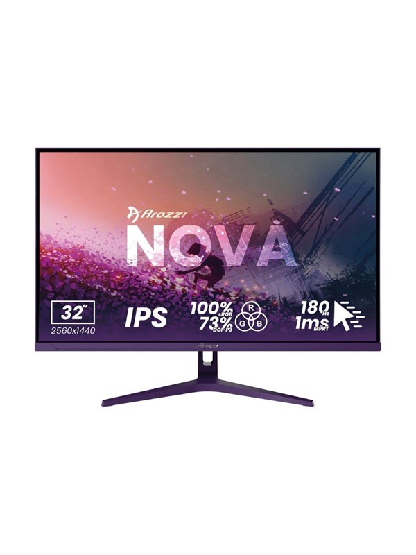 Arozzi Nova 32" Gaming Monitor - QHD IPS - 180Hz - Paars