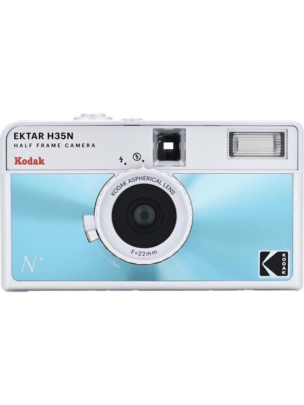 Kodak EKTAR H35N Film Camera Blauw - halfframe - halfkleinbeeld - vernieuwde versie van de EKTAR H35
