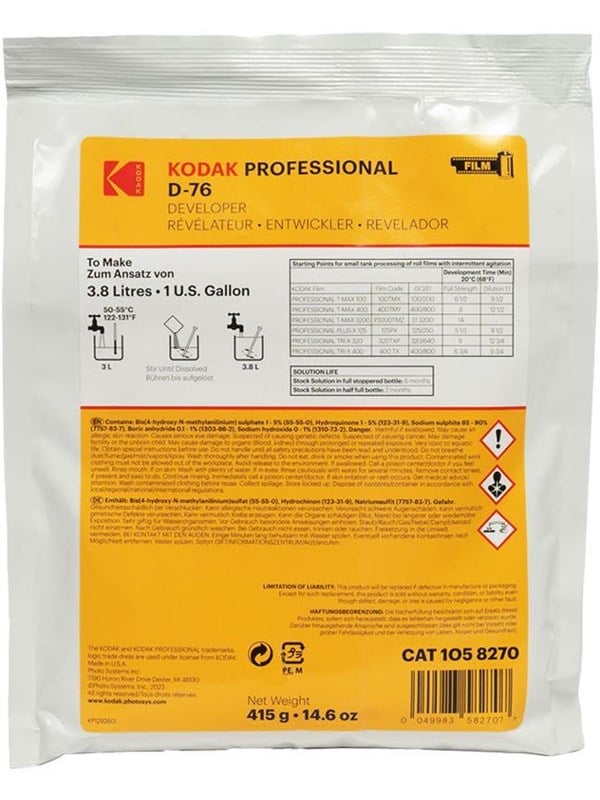 KODAK Professional D-76 Film Developer Powder To Make 3.8L