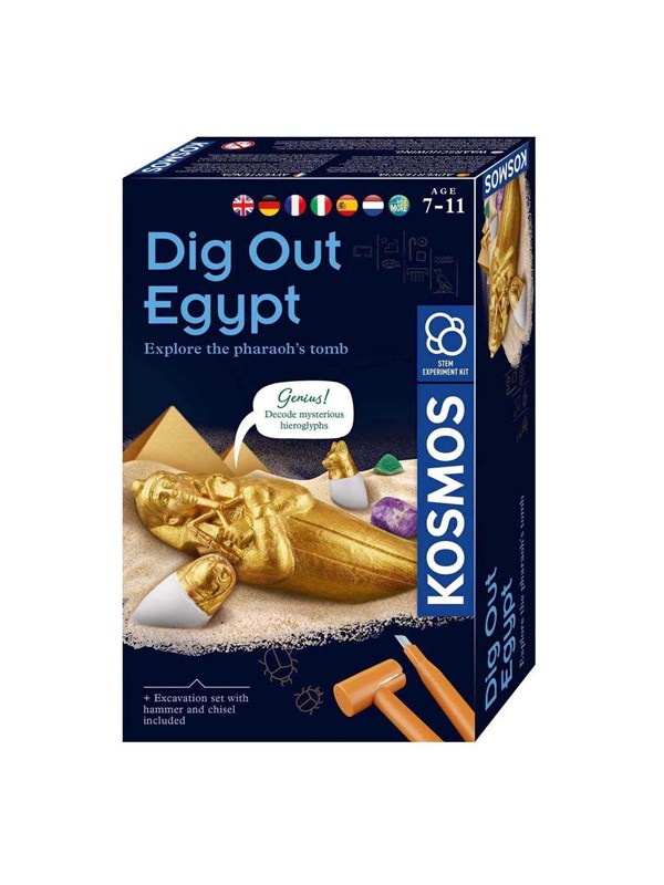 Kosmos Dig Out Egypt – Experimenteerset – Graaf Egyptische schatten op en ontcijfer hiërogliefen – Inclusief gouden sarcofaag, vazen en edelstenen – Schat van de Farao Uitgraven
