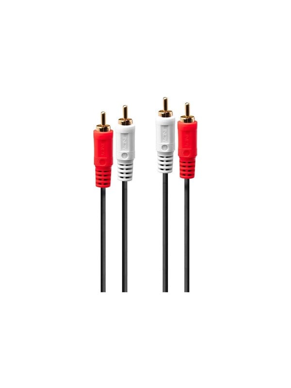 LINDY 35662 Cinch Audio Aansluitkabel [2x Cinch-stekker - 2x Cinch-stekker] 3.00 m Zwart