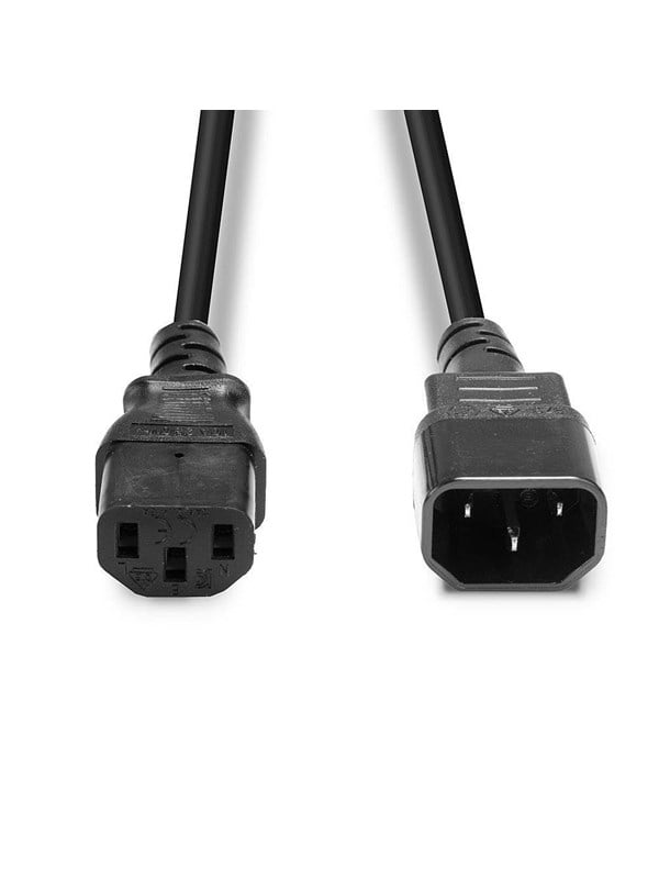 Lindy C14 to C13 Mains Extension Cable Black - 1m