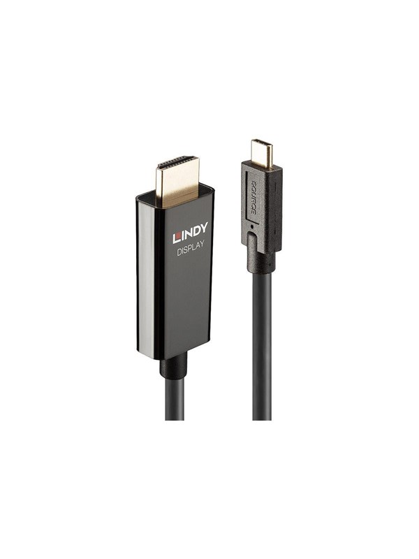 LINDY 43317 USB-C-displaykabel USB Aansluitkabel USB-C stekker, HDMI-A-stekker 10.00 m Zwart 4K UHD