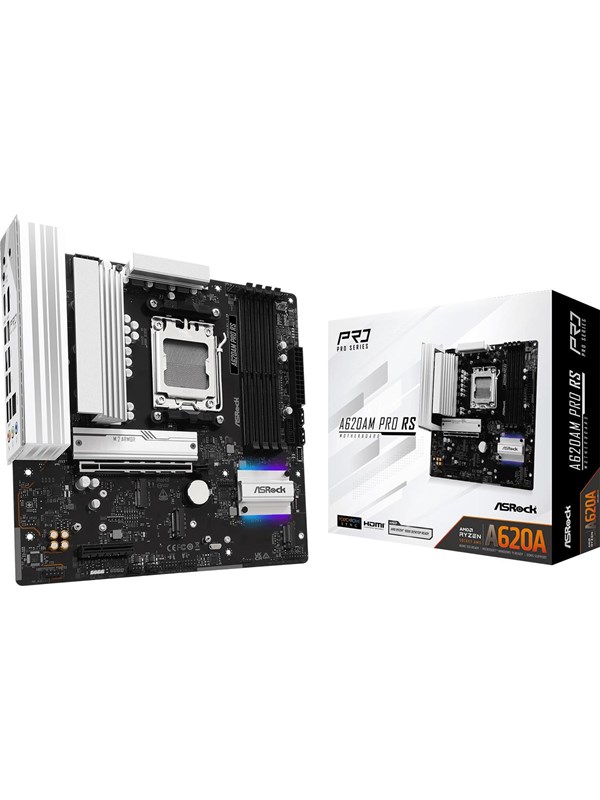 ASRock A620AM Pro RS Moederbord - AMD A620A - AMD AM5 - DDR5 RAM - Micro-ATX