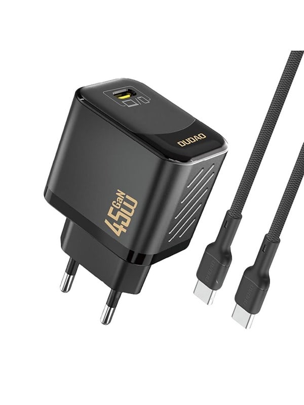 Dudao A28C 45W GaN Wall Charger + USB-C Cable - Black