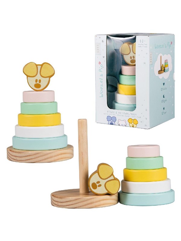 Rubo Toys - Woezel en Pip Pip Baby Stacking Tower 7-piece.