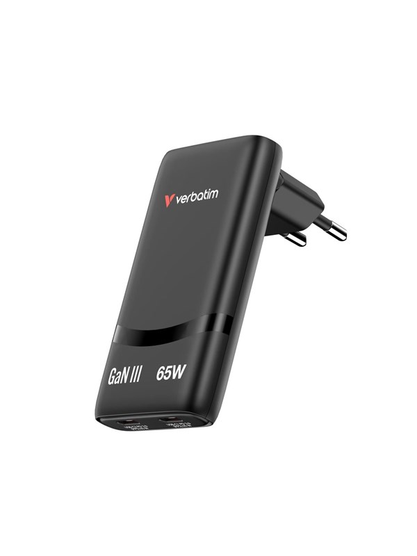 Verbatim Fold 'n' Go GaN Charger 65W EU plug Black