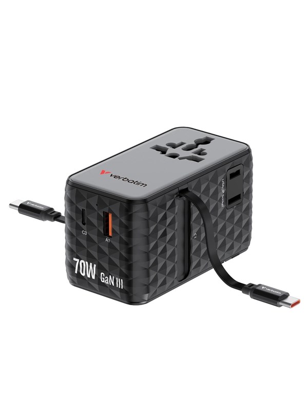 Verbatim Eu Vk Vs Reisadapter Voor Telefoons, Laptop 1Xusb-C 2Xusb-C