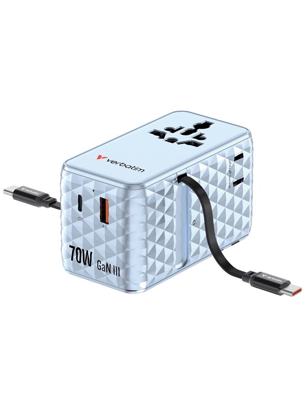 Verbatim Reisadapter Eu Vk Vs Voor Magsafe 1Xusb-C 1Xusb-A 2Xusb-C 70W