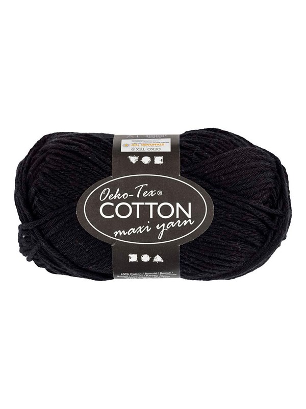 Creativ Company - Cotton yarn Size 8/8 L: 80-85 M Black - 50gr.