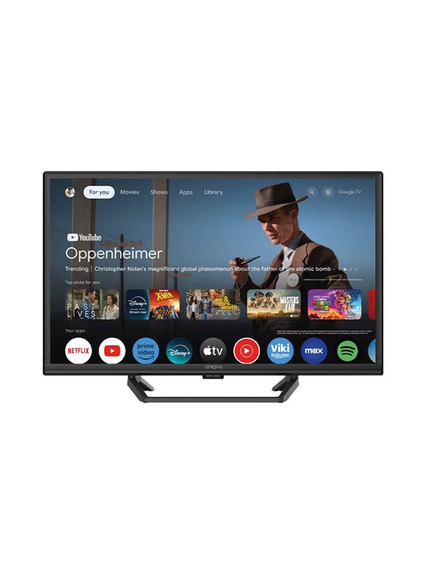 Strong 24" Flat screen TV LED 720p High Dynamic Range 10 (HDR10) HD 12V GOOGLE TV Central Stand | HDR 10
