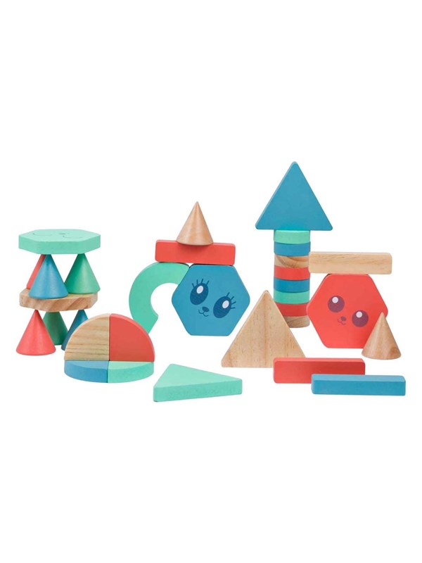 BS Toys Building Blocks GA521 – Set van 38 Houten Bouwblokken Kinderen