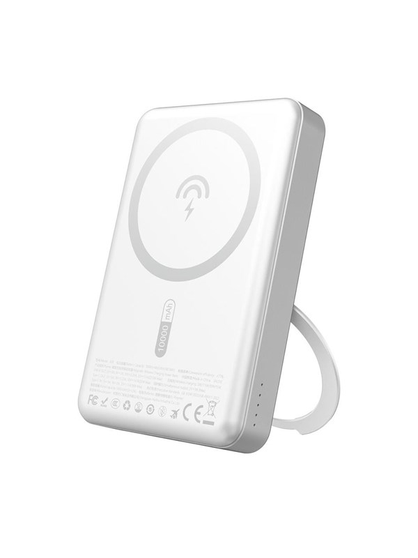 Dudao K28 10000mAh PD 22.5W MagSafe Powerbank with Metal Case and Ring Stand - Silver - 10000 mAh