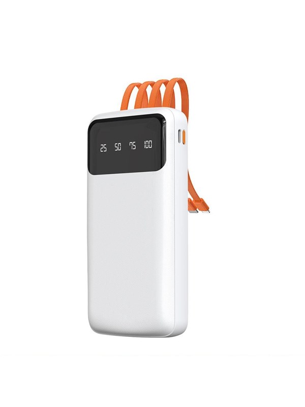 Dudao K6Pro Universal 10000mAh Power Bank with USB Cable USB Type C Lightning white (K6Pro-white) - 10000 mAh