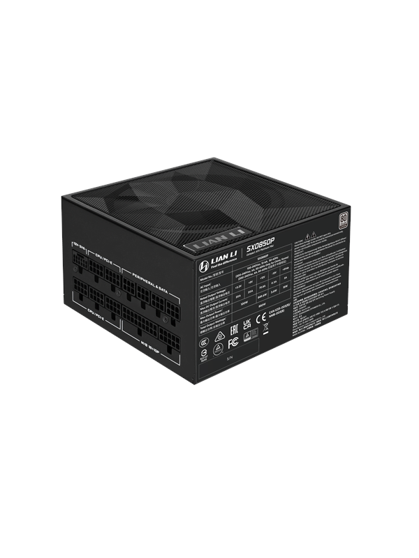 Lian Li SX 850 Voeding - 850 Watt - 120 mm - ATX 3.1 - 80 Plus 80 PLUS Platinum