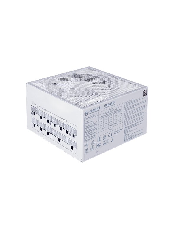 Lian Li SX 1000 Voeding - 1000 Watt - 120 mm - ATX 3.1 - 80 Plus 80 PLUS Platinum