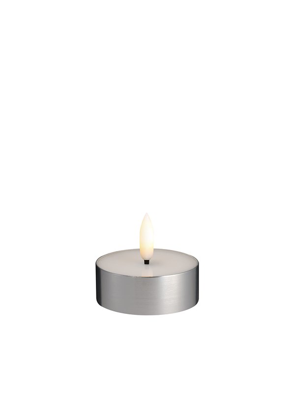 Moods & More LED Melted tealight - Metal silver finish