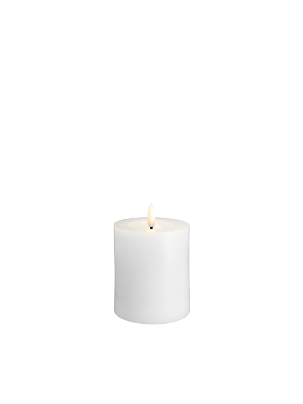 Moods & More LED pillar candle - Melted Classic white - 74x100 mm