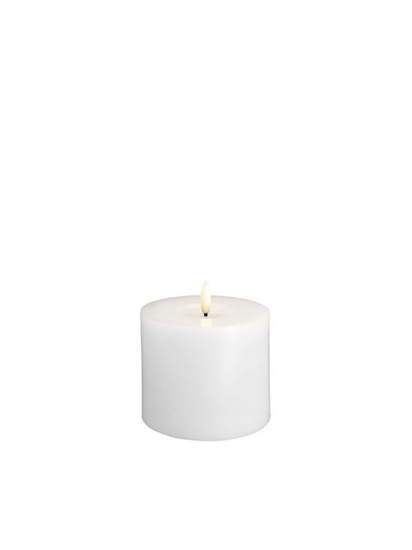 Moods & More LED pillar candle - Melted Classic white - 99x100 mm