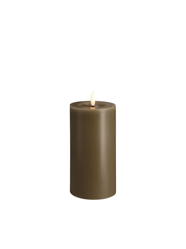 Moods & More LED pillar candle - Melted Dark sand - 74x150 mm