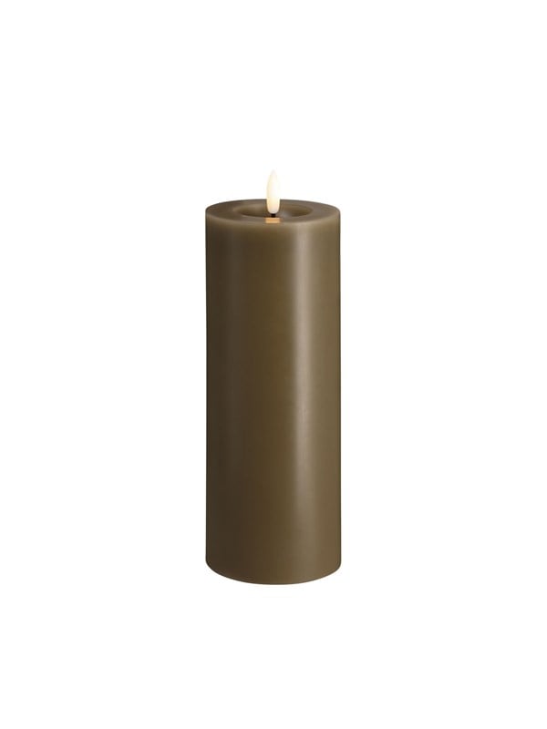 Moods & More LED pillar candle - Melted Dark sand - 74x200 mm