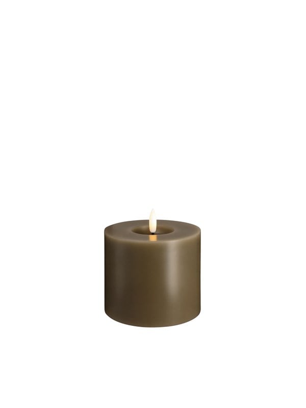 Moods & More LED pillar candle - Melted Dark sand - 99x100 mm