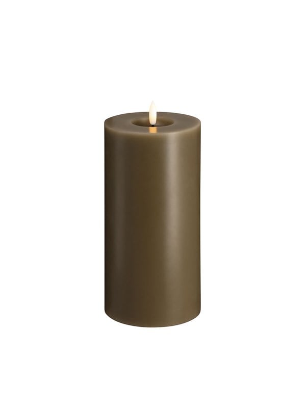 Moods & More LED pillar candle - Melted Dark sand - 99x200 mm