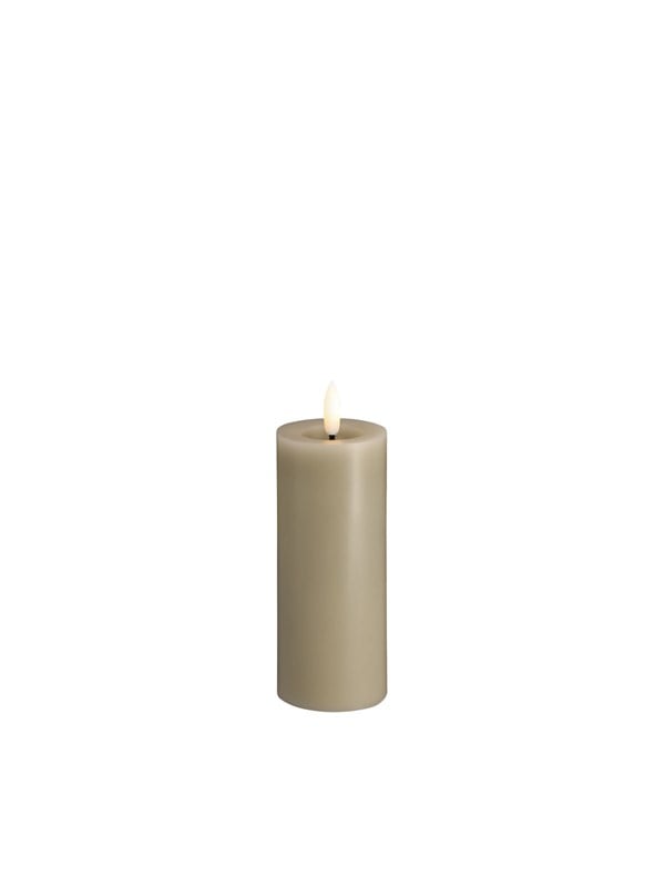 Moods & More LED pillar candle - Melted Kit grey - 49x125 m