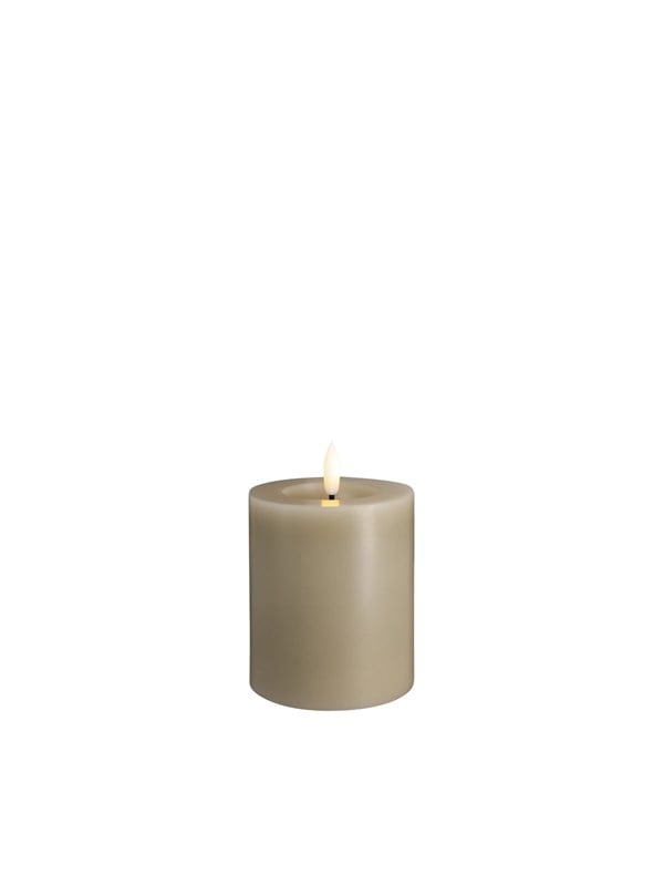 Moods & More LED pillar candle - Melted Kit grey - 74x100 mm