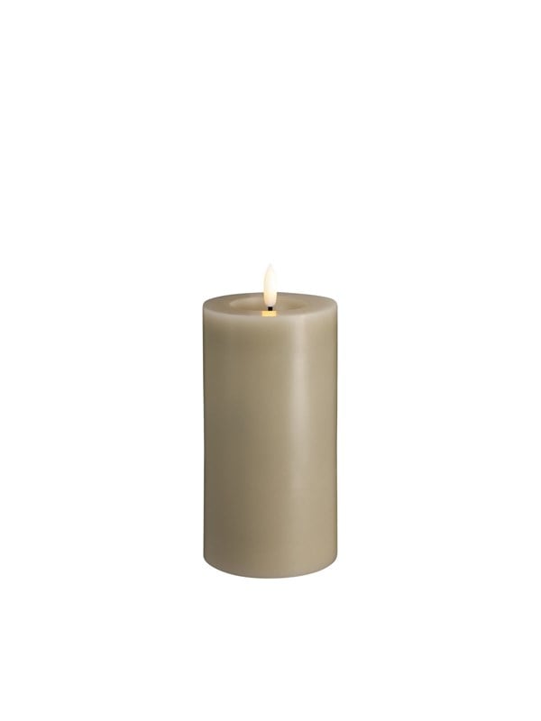 Moods & More LED pillar candle - Melted Kit grey - 74x150 mm