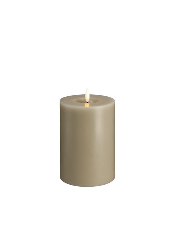 Moods & More LED pillar candle - Melted Kit grey - 99x150 mm