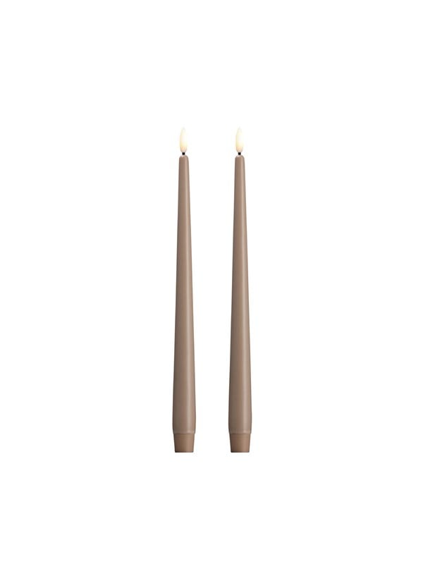 Moods & More LED taper candle - Slim - Sand - 23x300 mm - 2 pcs