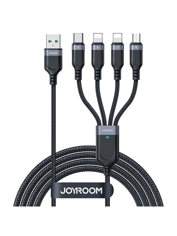 Joyroom Multi-Use Series S-A18 4in1 USB-A - USB-C / Lightning / Lightning / micro USB cable 1.2m - black