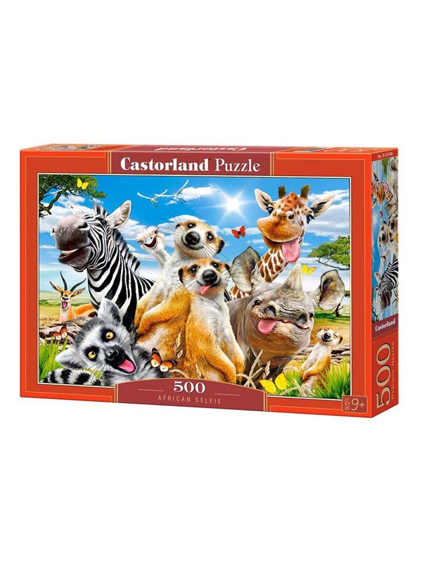 Castorland African Selfie – Puzzel – 500 stukjes – Satijnen afwerking – Perfecte pasvorm – Europese kwaliteit