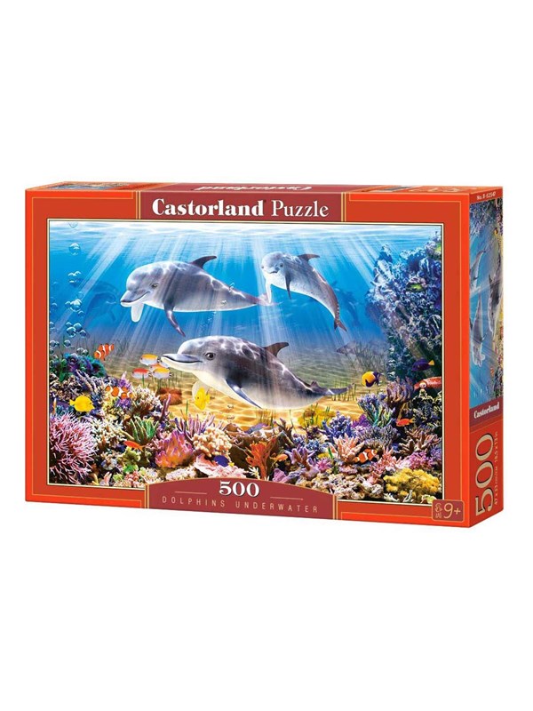 Castorland Dolphins Underwater – Puzzel – 500 stukjes – Satijnen afwerking – Perfecte pasvorm – Europese kwaliteit