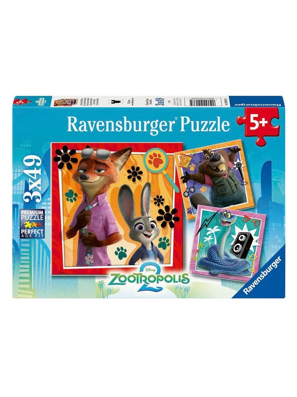 Ravensburger puzzel Zootopia - kinderpuzzel 3x49 stukjes karton.