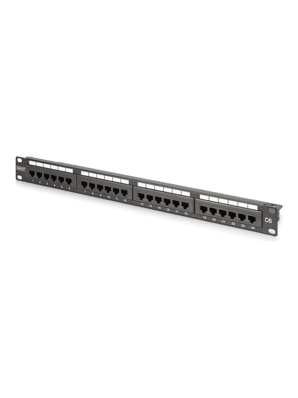 DIGITUS - CAT 6, Klasse E Patch Panel, ungeschirmt Patchpaneel 483 mm (19) CAT 6A Zwart Ingericht