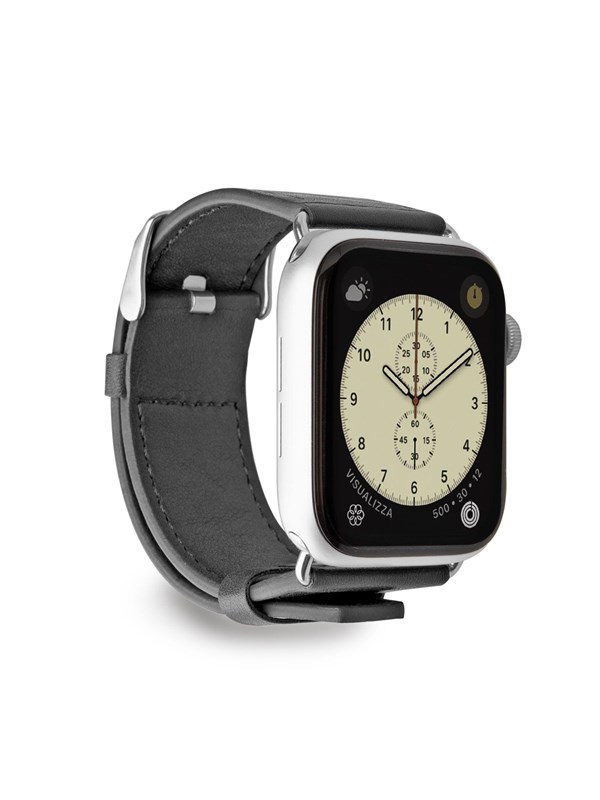 CASE&ME SBS Faux Leather Band for Apple Watch 42/44/45/49mm - Black
