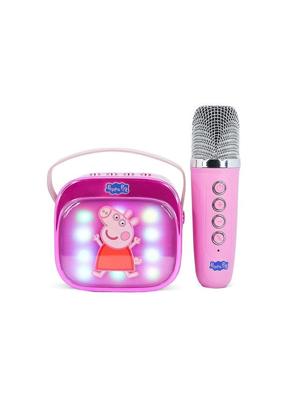 Peppa Pig - karaoke set voor kinderen - draadloze microfoon en speaker - met lichteffecten - stemvervorming