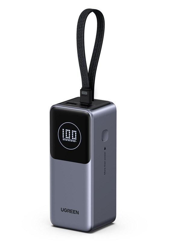 UGREEN Nexode Power Bank (20000mAh.130W 3 Ports Built-in Cable) - 20000 mAh