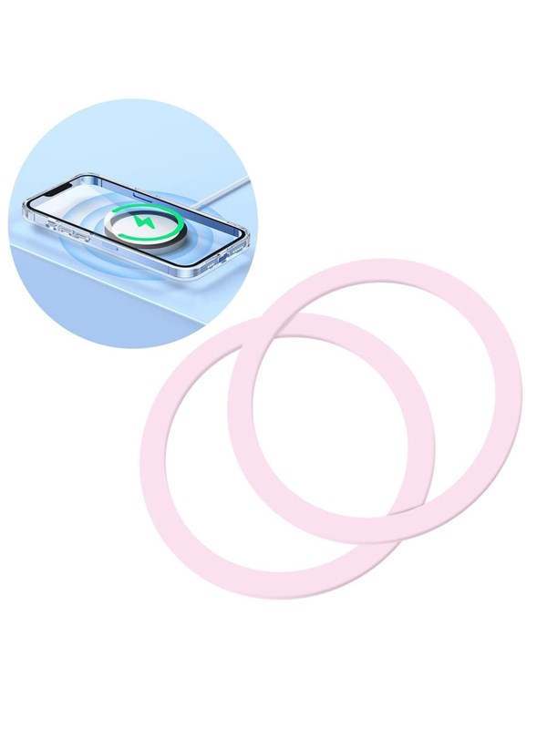 Joyroom set of metal magnetic rings for smartphone 2 pcs. pink (JR-Mag-M3)